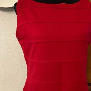 Adrienne Vittadini Red Dress Size 12 With Zipper Accent Pockets